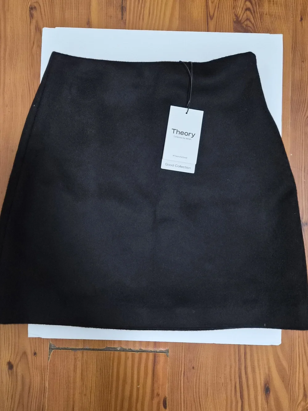 Theory Black A-Line Mini Skirt